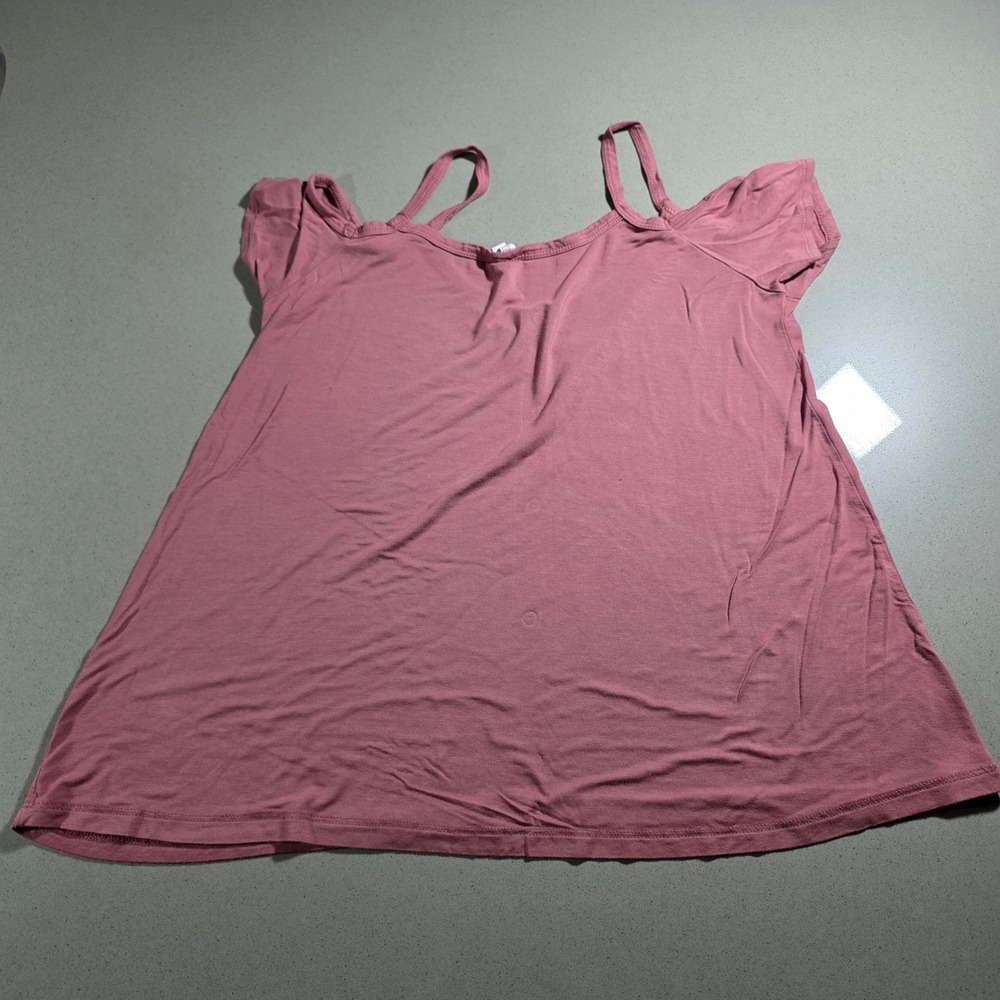 Liberty Wear Womens Mauve Cold Shoulder Tribal‎ Graphic Rhinestone Top 2XL - Picture 9 of 9